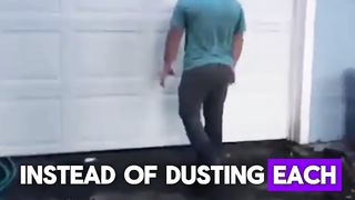 A bizarre way of cleaning his garage!