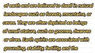 Types of elemental spirits