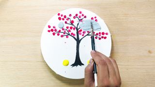 How to make tree with watercolor for beginners //Acrylic painting