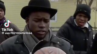 Young white and black people