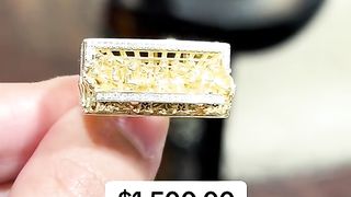 Natural Diamond & Solid Gold 3D Last Supper Ring