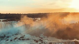 Ultimate Natural Wonder: Waterfall Illuminated at Dusk