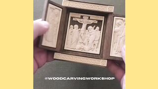 Carved wooden handmade |Handmade icons |wood carving |carving |icon |Woodworking7900 |#shorts