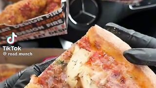 Experience eating chicken and pizza inside my Mercedes car