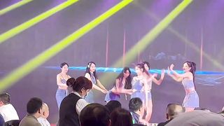 Company annual meeting, beauties dancing