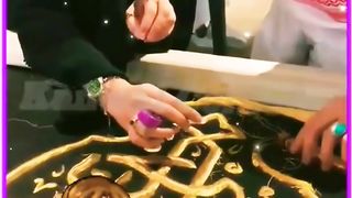 Preparation Of Gilaf e Kaba ( Makkah ) #viral