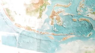 Indonesian geography on maps and globes
