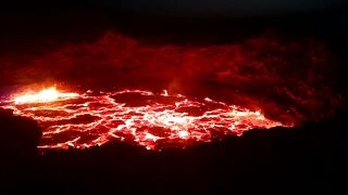 The boiling mouth of the Erta Ale volcano in Ethiopia