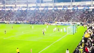 Last minute goal and of course it was Messi | during stoppage time he scored right in front of us!