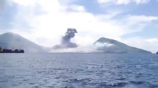 The shock wave from the Volcanic Eruption