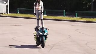Nice skill short video motorbike girl ???? nice #shorts #video #