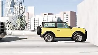 Truck crashes into popular SUVs