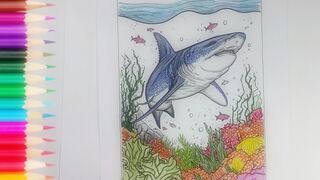 Coloring a Shark | Creating a Vibrant Underwater Scene!