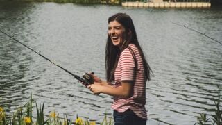 Skilled fisherwoman fun