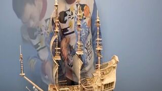 Creating a model of the ship from the movie Pirates of the Caribbean is simply amazing