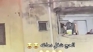 A very funny video: A man wants to put out the fire. Look what he did