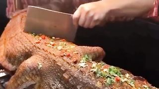 extreme food, a crocodile dish that is still intact