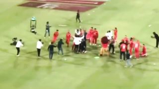 Islamabad United Heart winning celebration with Palestine flags after winning PSL Final