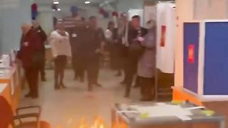 A polling station in Russia was set on fire during presidential election