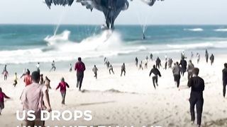 Pelestain in gaza rush to received air dropped