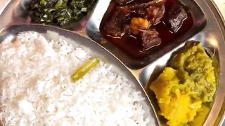 Bangladeshi Food: Rice with bedfellow & Chuizhal