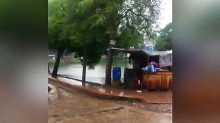It was a rainy day when i walking on the road