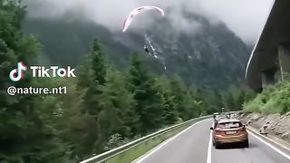 Man in parachute
