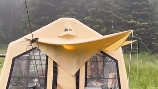 Camping Under The Rain With 3-Room Tent. Part 2