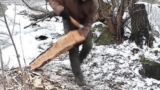 Building Bushcraft Survival Underground Tunnel Shelter - Part 1