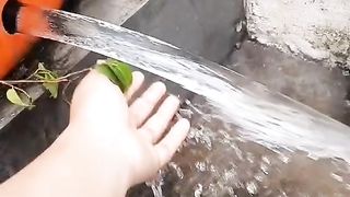 the water that comes out can look like frozen water even though it is flowing