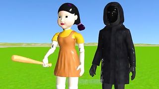 Scary Teacher 3D vs Squid Game Wood SeeSaw Unclog Candy Shapes vs Crocodile Teeth 5 Times Challenge