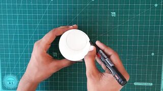 How to make Paper cup Helicopter _ Rubber band powered flying plane _ easy Paper toy