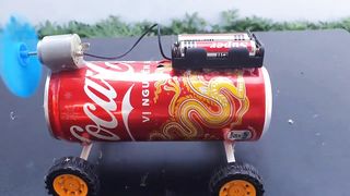 How to make easy car coca-cola with motor and battery