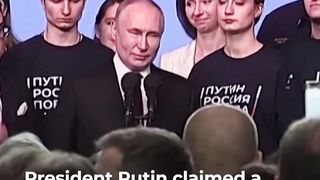 Russia’s President Vladimir Putin claimed a record landslide victory in an election without serious opposition –
