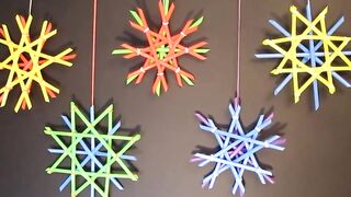 Making of Straw Snowflakes