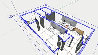 Developing a restaurant toilet model in SketchUp