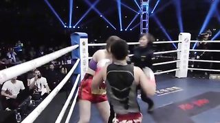 A man vs a women boxing match