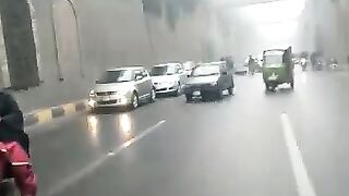 Slipping road accident