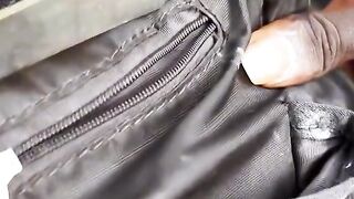 Cutting the bag