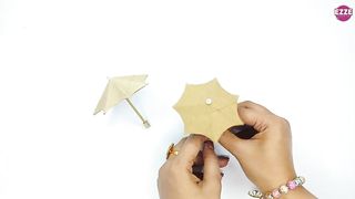 How to make a Umbrella By Tissue roller || Origami Umbrella || mini paper Umbrella