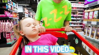 Stephi sleeps in a shopping cart in a grocery store