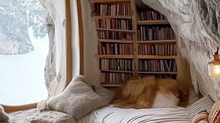 What a wonderful mountain cave room.