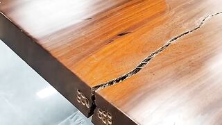 Watch this video on how to repair a cracked table.