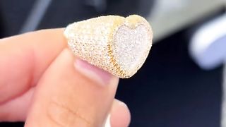 Ladies Real Gold & Natural VS Diamond Heart Ring