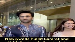 Newlyweds Pulkit Samrat and Kriti Kharbanda Spotted at Airport #pulkitsamrat #kritikharbanda #short #youtubeshort #shorts #trending #viral #shortvideo