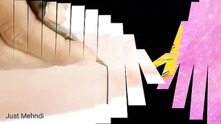 Easy Simple Mehndi design - cotton bud Mehendi design front hand - Arabic Mehndi Design 2024