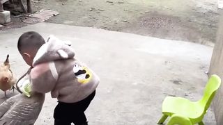 What did the naughty duck do to the baby?