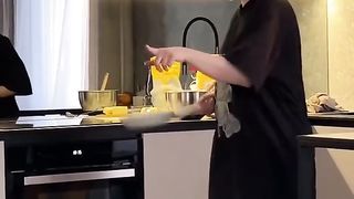 The girl likes to eat pancakes alone