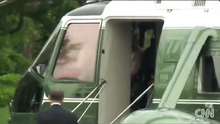 Obama forgets to salute a marine officer see what happens next.