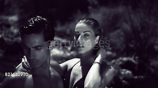 Attractive couple on set -